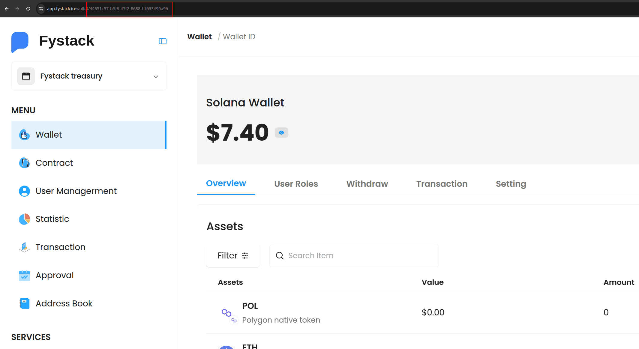 Copy Wallet ID