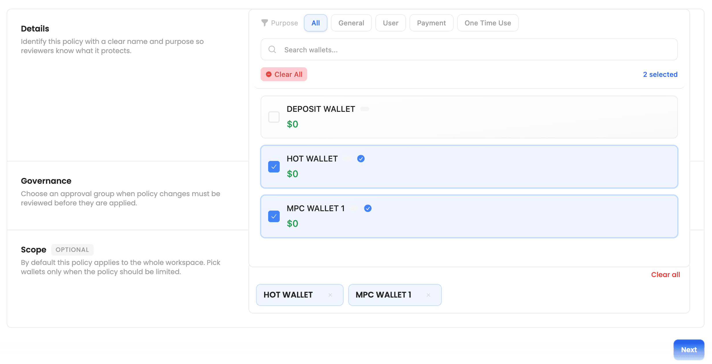 Wallet Selector
